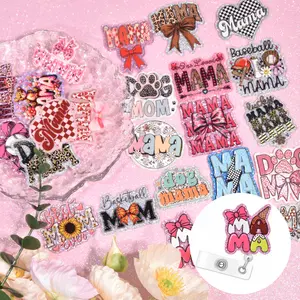 30pcs of Assorted MAMA Glitter Acrylic Flatbacks, Resin Acrylic Flatbacks for Scrapbooking, Versatile Embellishments for Jewelry Additions