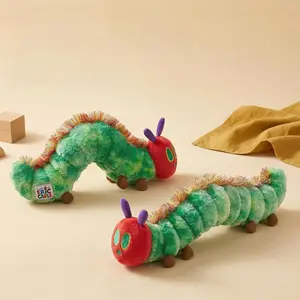 New Arrival Cute Green Caterpillar Plush Doll Soft Stuffed Animal Pillow Kids Comfort Sleeping Toy Sofa Bedroom Home Decoration Birthday Gift