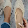 Women's Pointed Toe Knit Flat Shoes, Breathable Stretch Slip-On, Casual Daily Walking Ballet Flats, All-Season Lightweight Textile Shoes, Fabric Upper, Rubber Sole, Flat Footwear