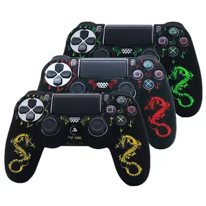 Laser Carving Soft Silicone Case For Playstation 4Controller Skin Cases Gamepad Joystick Game Accessories Cover for PS4 pro slim