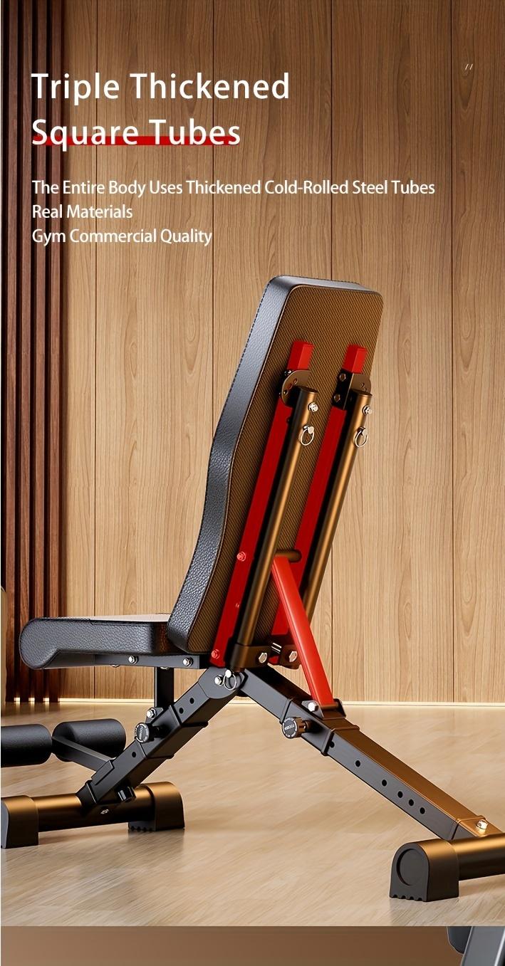 Sports equipment 1pc Adjustable Weight Bench For Full Body Workout, Foldable Bench Press Bench With Resistance Bands, For Strength Training, Body Workout