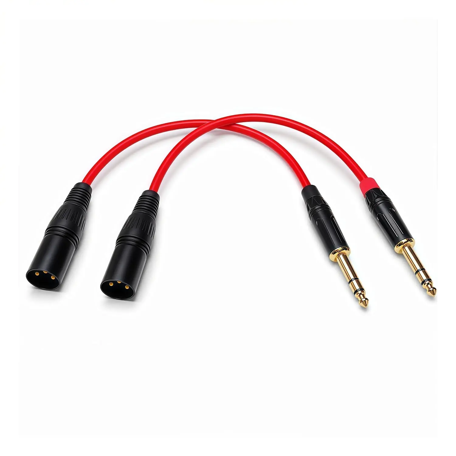 XLR to 1/4 TRS Balanced  1ft 2-Pack, OFC Triple Shielded Noise-Free Microphone , for Focusrite, Behringer, , Mackie, Studio Recording, Patch Bay, Live Sound