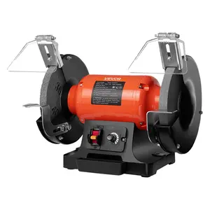 【DealsForYouDays】VEVOR Bench Grinder, 8-inch Variable Speed Bench Grinder, 2000-3450RPM Table Grinders with 550W 5.0A Induction Motor, 36/60-Grit Grinding Wheel Adjustable Eye Shield for Sharpening Grinding