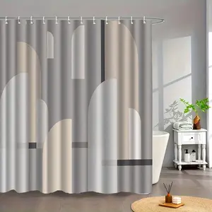 Minimalist Pattern Shower Curtain (includes 12/24 hooks) — Bathroom Partition, Bathroom Accessory, Home Decor