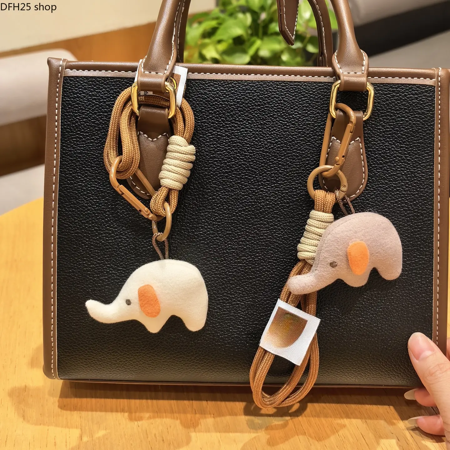 Handmade Elephant Plush Keychain for Bags Keys and Backpacks, Cute Fabric Pendant Charm With Handcrafted Decorative Folk Art Design