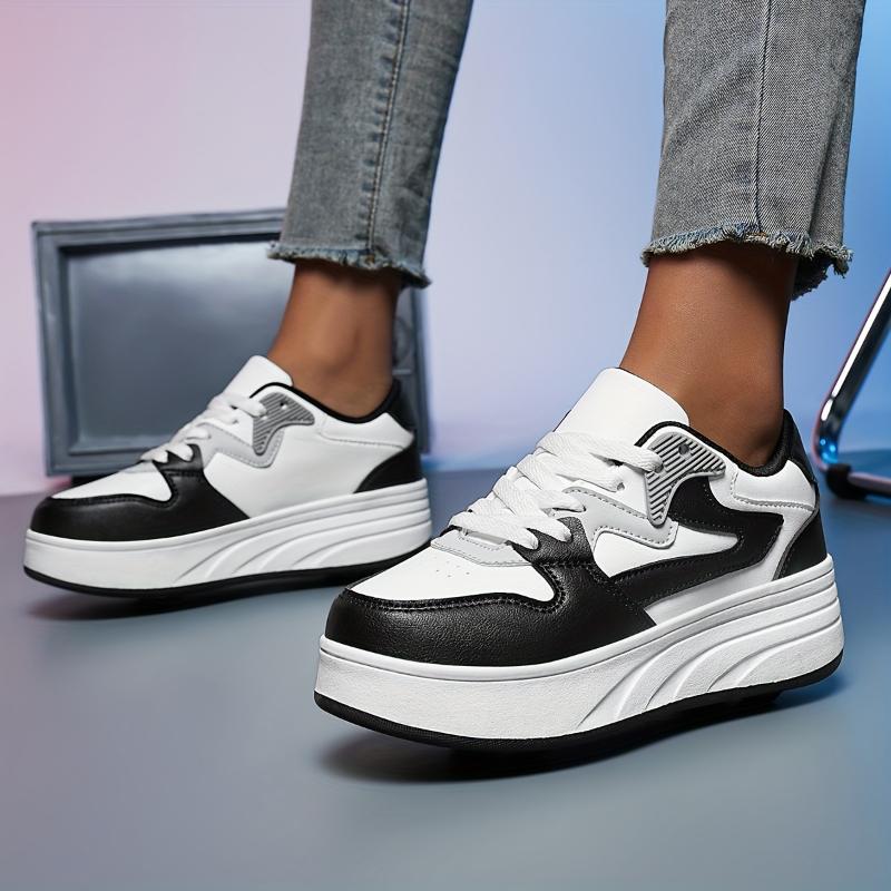 Retro Roller Skate Sneakers - Versatile, Detachable Wheels Outdoor & Streetwear, Comfortable, All-Season