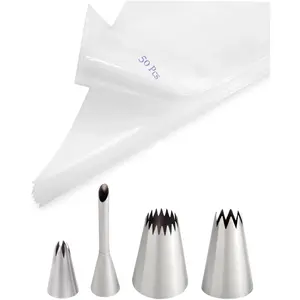 Churro Making Kit - 54 count Large Piping Tips and Bags Set for Homemade Churrera, Churro Maker and Filler