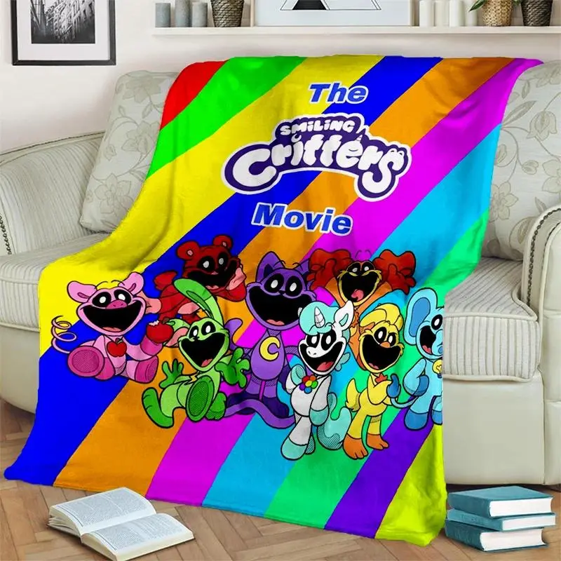 Smiling Critters Catnap Craftycorn Flannel Throw Blanket - Soft, Wrinkle Resistant, Cozy Aesthetic for Bed, Road Trips, Watch Party; Cute Cold Weather Gift for Sleepovers