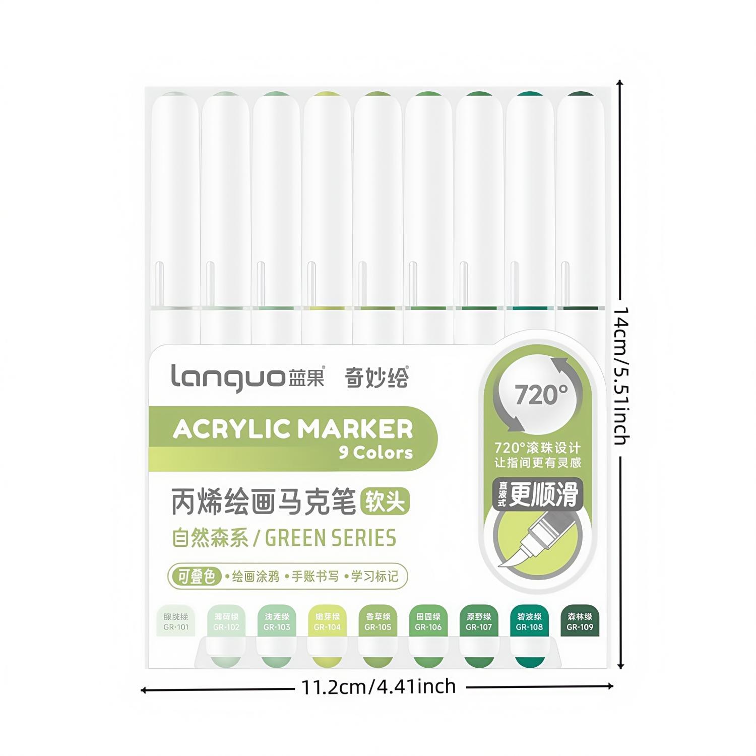 Acrylic Paint Marker Pen Set, 9/36/63/81/126pcs Soft Brush Tip Acrylic Paint Pens Set, Professional Color Series for Rock Painting, Ceramic, Wood, Canvas, Glass, Stone, Fabric, Art Markers Pen