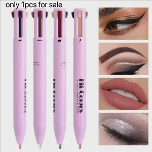 4 in 1 Multi-function Makeup Pen, Compact Travel Eyeliner, Lip Liner, Eyebrow Pencil, Highlighter Eyeshadow Pen, Portable Multi-function Makeup Set, Summer Gift