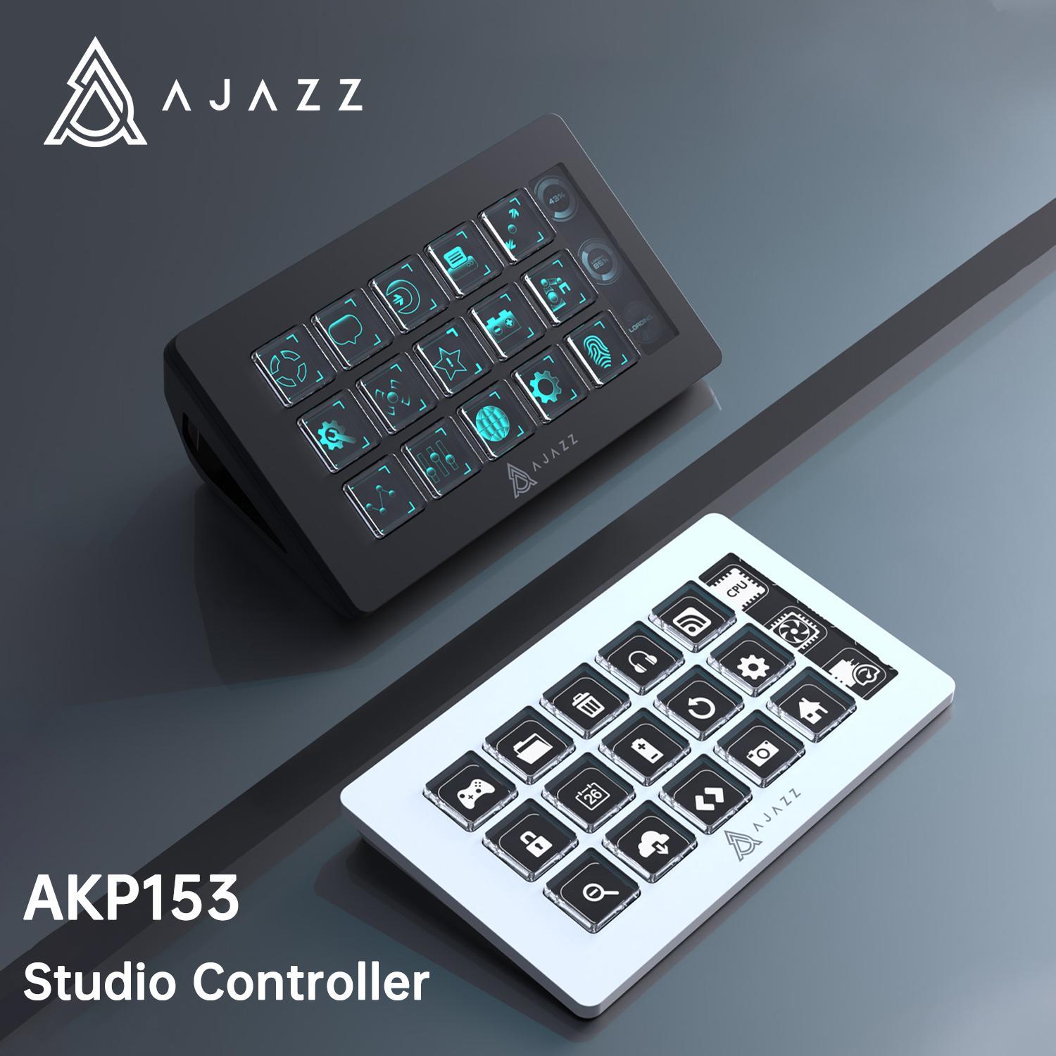 AJAZZ AKP153 Streaming Console Button Customization Programming Operation Feedback Sensitivity Enhances Work Creation Efficiency Compatible with Win/Mac Office Live Streaming Multi Scene Application