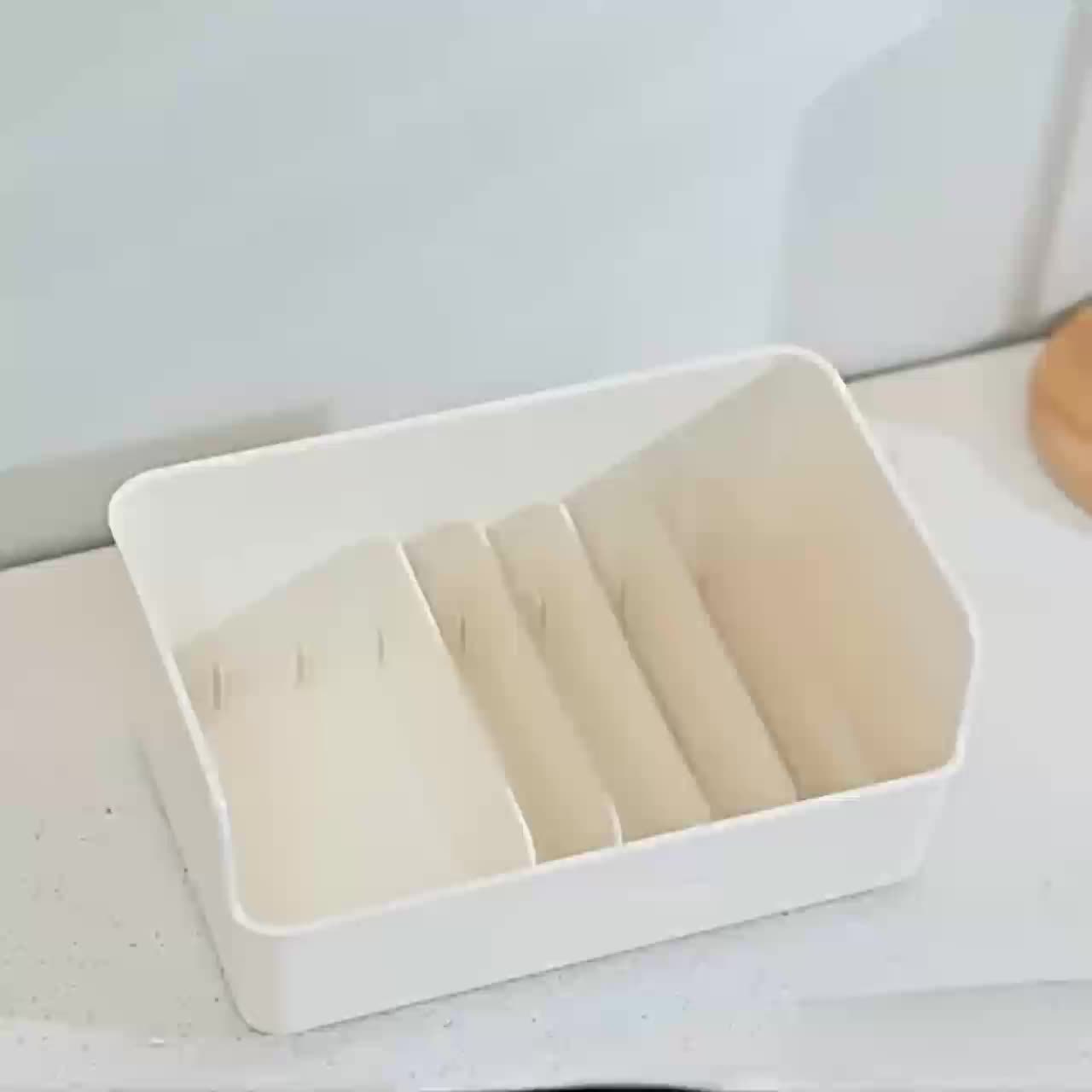 Transparent Plastic Spice Storage Box with Adjustable Dividers, Multi-Purpose Kitchen Organizer for Snacks & Small Items