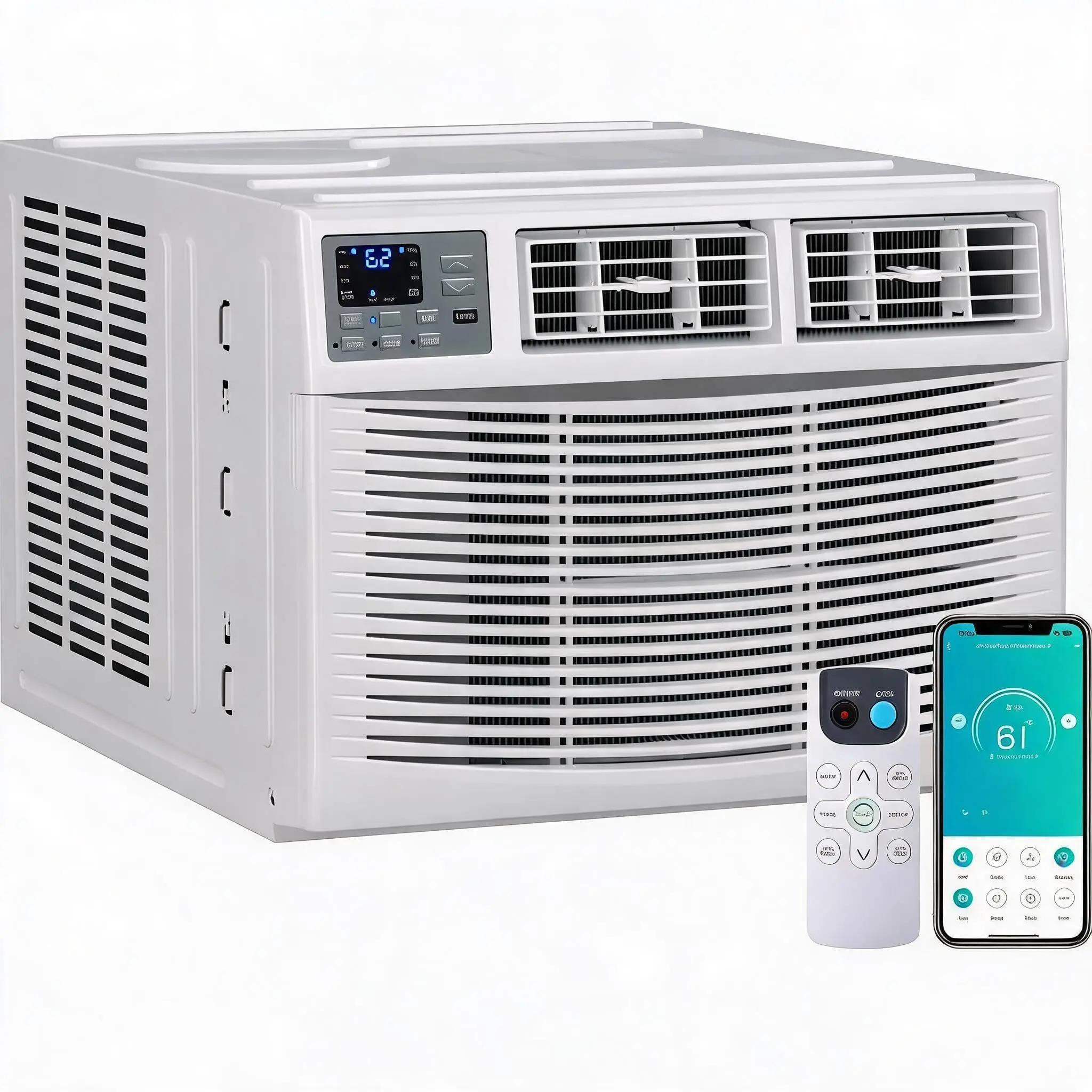 GARVEE 4-in-1 Window Air Conditioner & Heater Combo with WiFi - 8000 BTU, Dehumidifier & Fan, Remote/App/Alexa/search engine Assistant Control - Efficient Cooling & Heating for Rooms up to 350 Sq. Ft