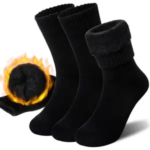 Women Heated Thermal Thick Insulated Socks for Winter Ski Hiking Snowboarding 3 Pairs