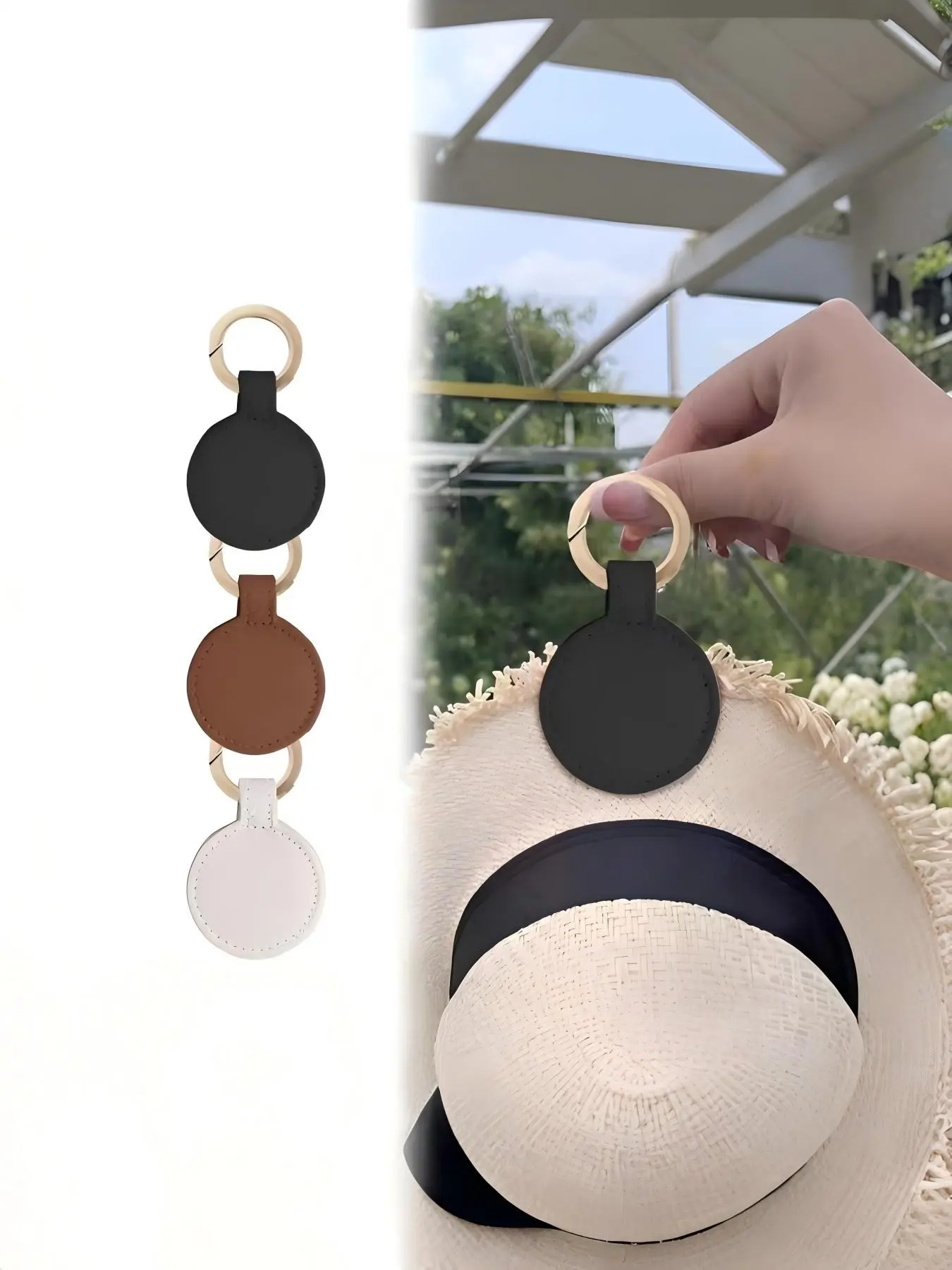 Simple round leather keychain, pure color creative pendant, minimalist round keychain, multi-color leather pendant, fashionable bag pendant, practical  distinctive niche design, bag matching small items