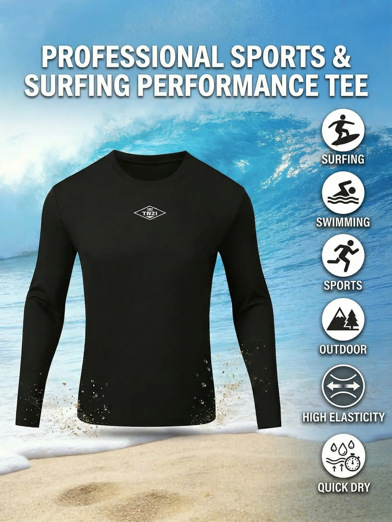 Men's Multifunctional Surfing Suit, Quick Dry, High Elasticity, Breathable, Ideal for Summer Beach, Running, Cycling, Swimming