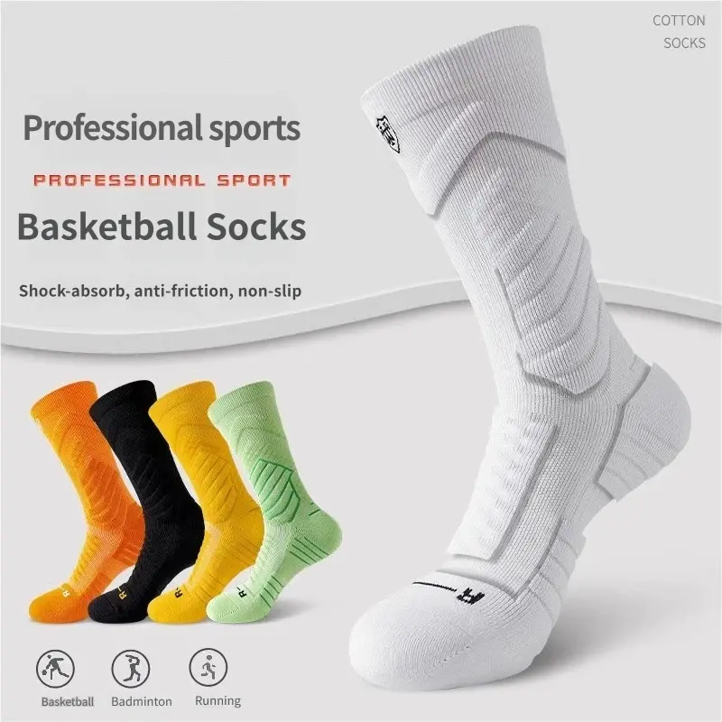 5 Pack Black White Sports Crew Performance Socks, Arch Support Moisture Wicking Anti Slip Cushioned Athletic Socks, Cotton Polyester Blend Breathable Durable Activewear Socks, Unisex Versatile Sports Socks Ideal for Running, Basketball, Hiking, Cycling &