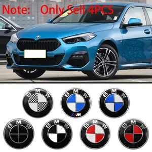 4pcs 56mm 60mm 65mm Aluminum BMW Models Car Wheel Hub Center Cap Stickers Emblem Badge Decoration Decals For BMW M Performance M3 M5 M4 F10 F30 F20 E46 E90 E60 E28 E36 E39 X1 X2 X3 X5 X6 G20 G30 Z4 Auto Styling Accessories