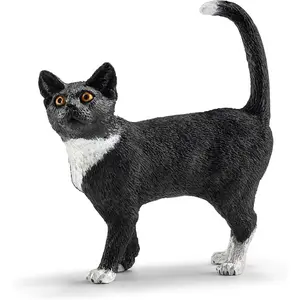 Schleich Farm World, Cute Animal Toys for Kids and Toddlers, Black and White Cat Toy Figurine, Ages 3+