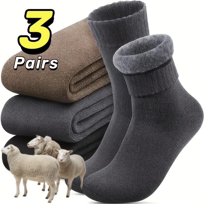 3/10 Pair Winter Thickened Fleece Snow Socks, Men's, Soft Fluffy Warm Boot Socks, Suitable for Outdoor Work, Leisure and Entertainment, Perfect Knitted Gift for Husband, Father and Boyfriend