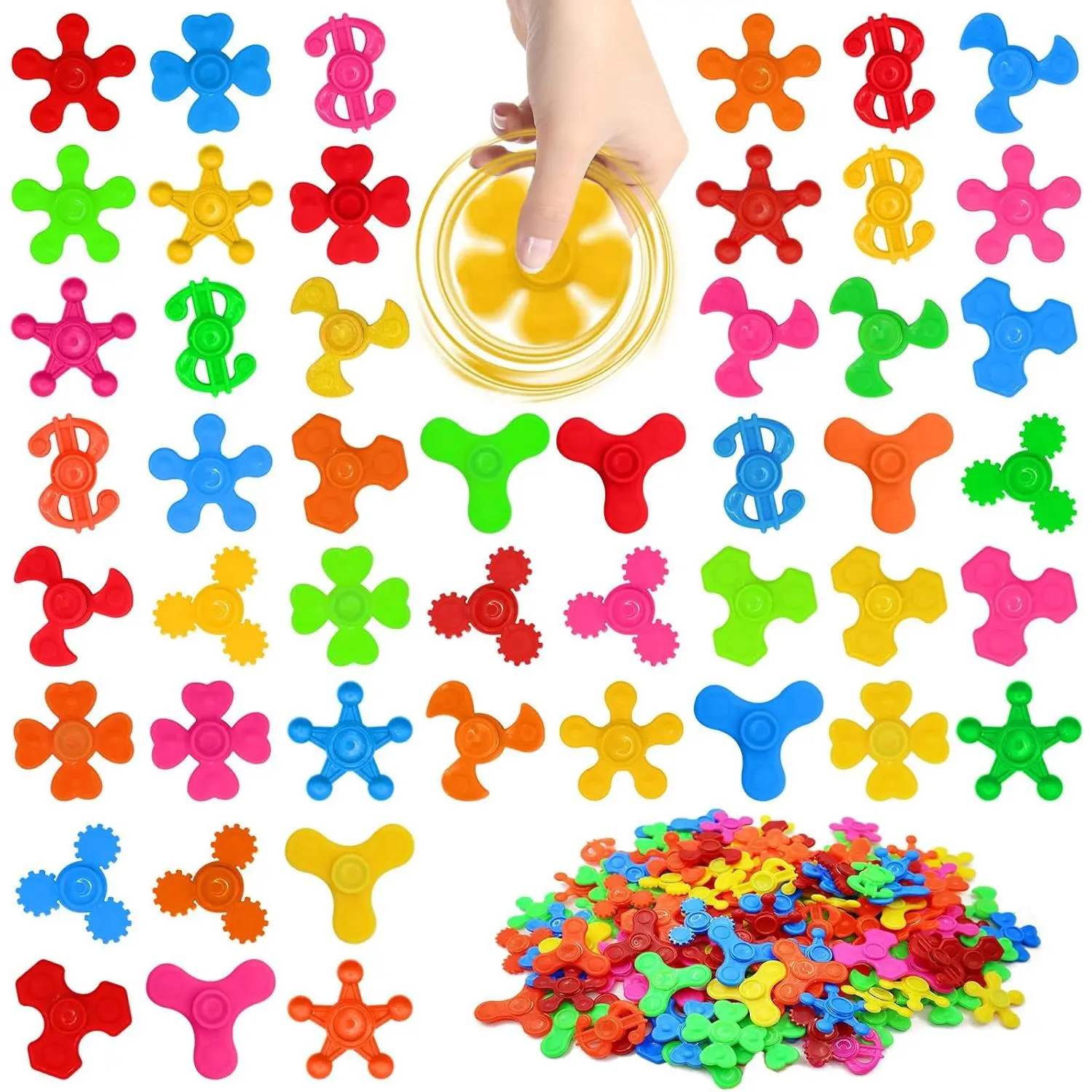60 Pcs Mini Fidget Spinner Toys Bulk For Kids - Sensory Hand Fidget Pack For Anxiety Stress Relief - Assorted Styles, Classroom Prizes, Party Favors