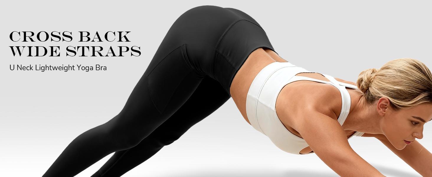 Sports Bra Medium Support with Adjustable Back Clasp – Removable Padded Cup Yoga Bra