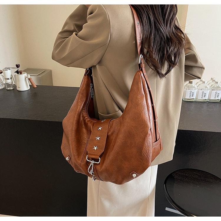 Large Capacity Bag for Women – Casual Fashionable Retro Crossbody Bag with Shoulder Strap – High-End Style Dumpling Bag Trend