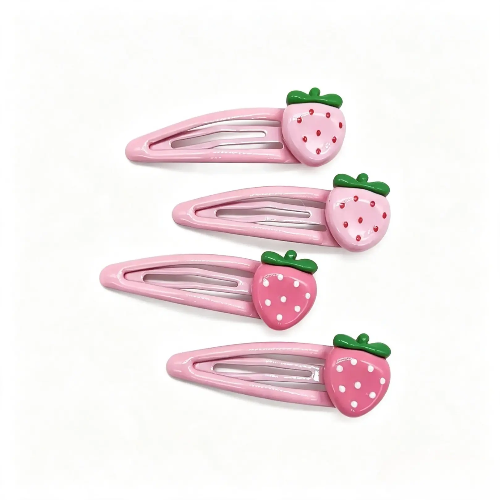 Cute Strawberry Design Hair Clip (4pcs), Fashionable Hair Accessories for Women & Girls, Lovely Hairwear Plain Color Temperament Bangs Clip for Party, Daily Clothing Decor, Decorative Hair Clips, Hair Clip Set, Super Cute Clips