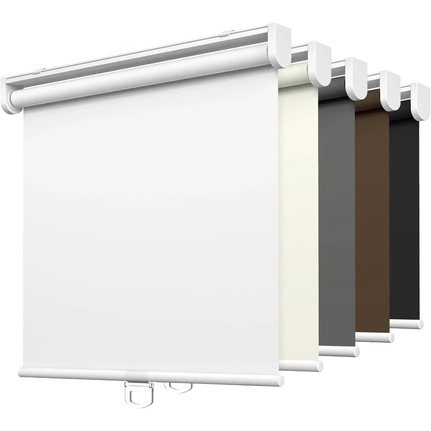 Cordless No-Tools-No-Drill 100% Blackout Roller Shades, Thermal Insulated Waterproof UV Blocking Roll Up Blinds for Windows, 29'' W x 72'' H, White