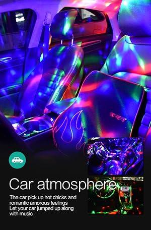 Mini Disco Light,  Sound Activated Multi-Color Battery Operated Disco Ball Light, Festival Party Light, Led Stage Light, Car Decoration Light (Portable Battery Powered) - [2-Pack]