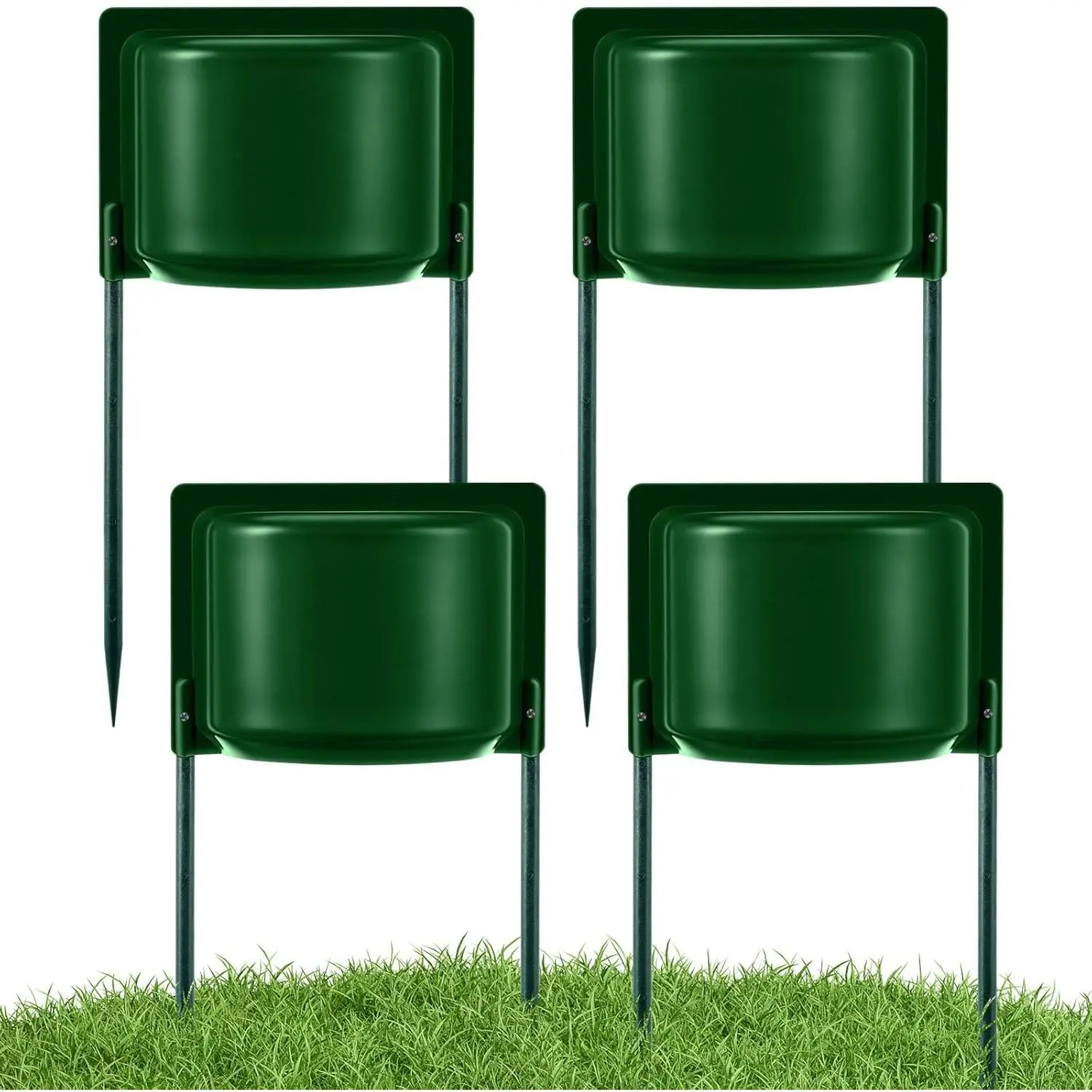 4 Pcs Sprinkler Splash Shield Guard Thickened Plastic Sprinkler Over Spray Guard Rustproof Irrigation Cover Deflectors Blocker Protector for Outdoor Lawn Garden Backyard (Green,Common)
