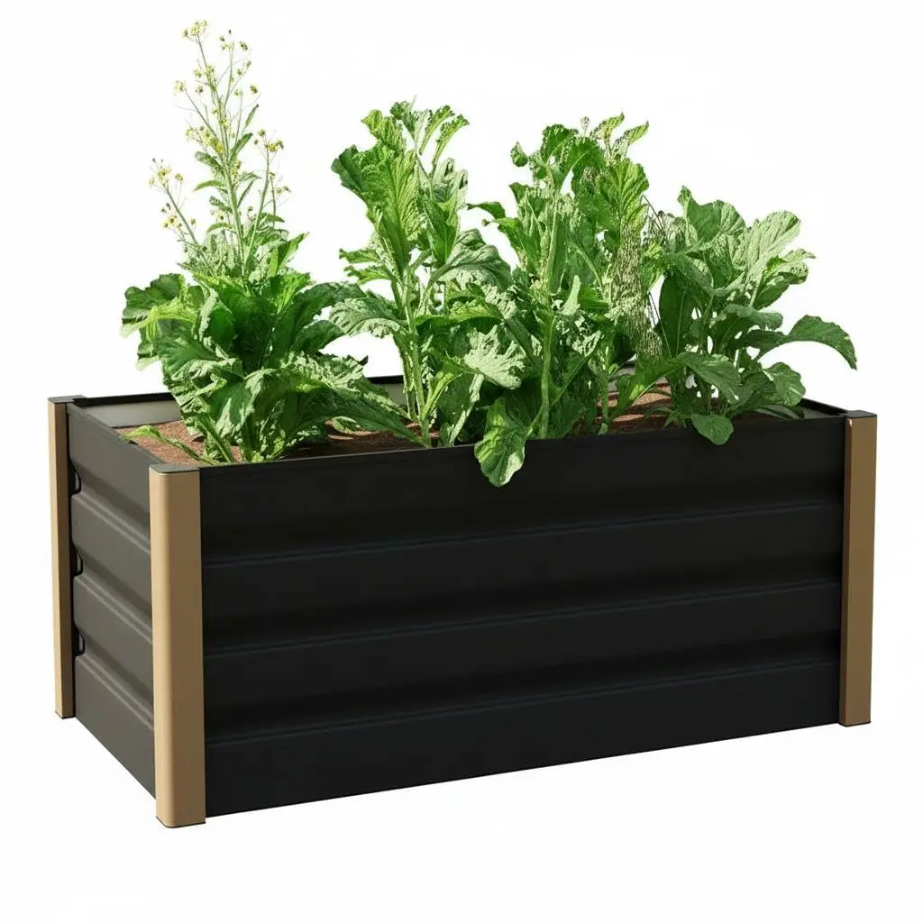 GARVEE 2-Pack Gray Extra Large Aluminum Raised Garden Beds for Outdoor Gardening - 240x100x40cm Open-Bottom Planter Boxes, Durable Construction, Rounded Edges, Protective Trim, Rectangular