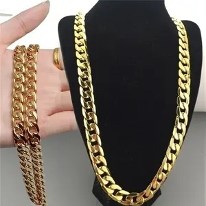 European & American Fashion New NK Chain Necklace – Gold-Tone Men's 6MM Curb Chain Necklace