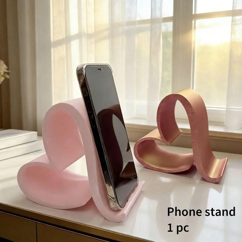Tablet Stand Universal Heart-Shaped Holder, Home Office Party Decor, Valentine's Day Christmas Gift, No Power Needed, Creative Tech Lover Present