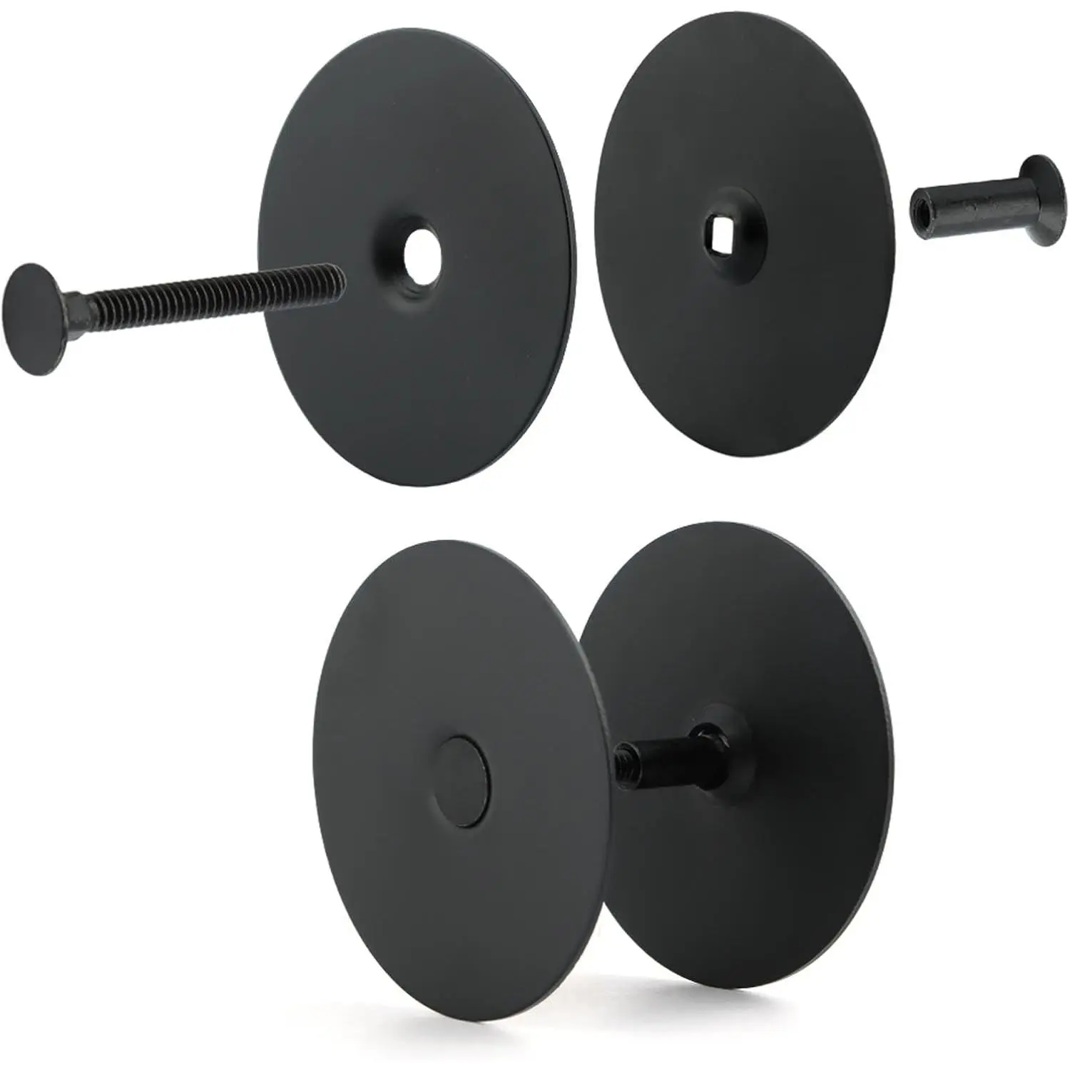 1 Pack Door Knob Hole Cover Plate Matte Deadbolt Cover Plate Repair Locks and Doors Hole for  (Black)