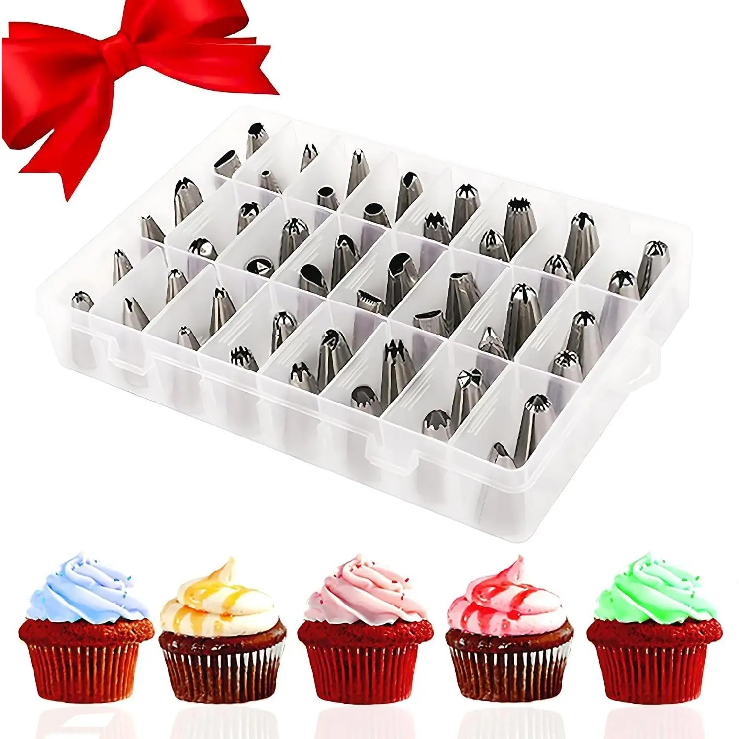 48-Piece Numbered Piping Tips, Cookie Icing Tips, Cookie Decorating Kit, Cake Decorating Tips for Cupcakes Cookies, Cake Supply Master Decorating Tip Set