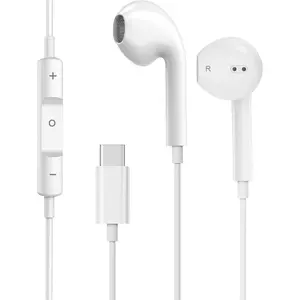 1Pack USB C Earphones, Type C Headphones Wired Ear Phones, Type C In Ear Earbuds With Mic & Volume Control Compatible with  15/16e Plus Pro Max/S25 S24 S23 S22 S21 Ultra /Pad Pro/Pixel 9 8 7