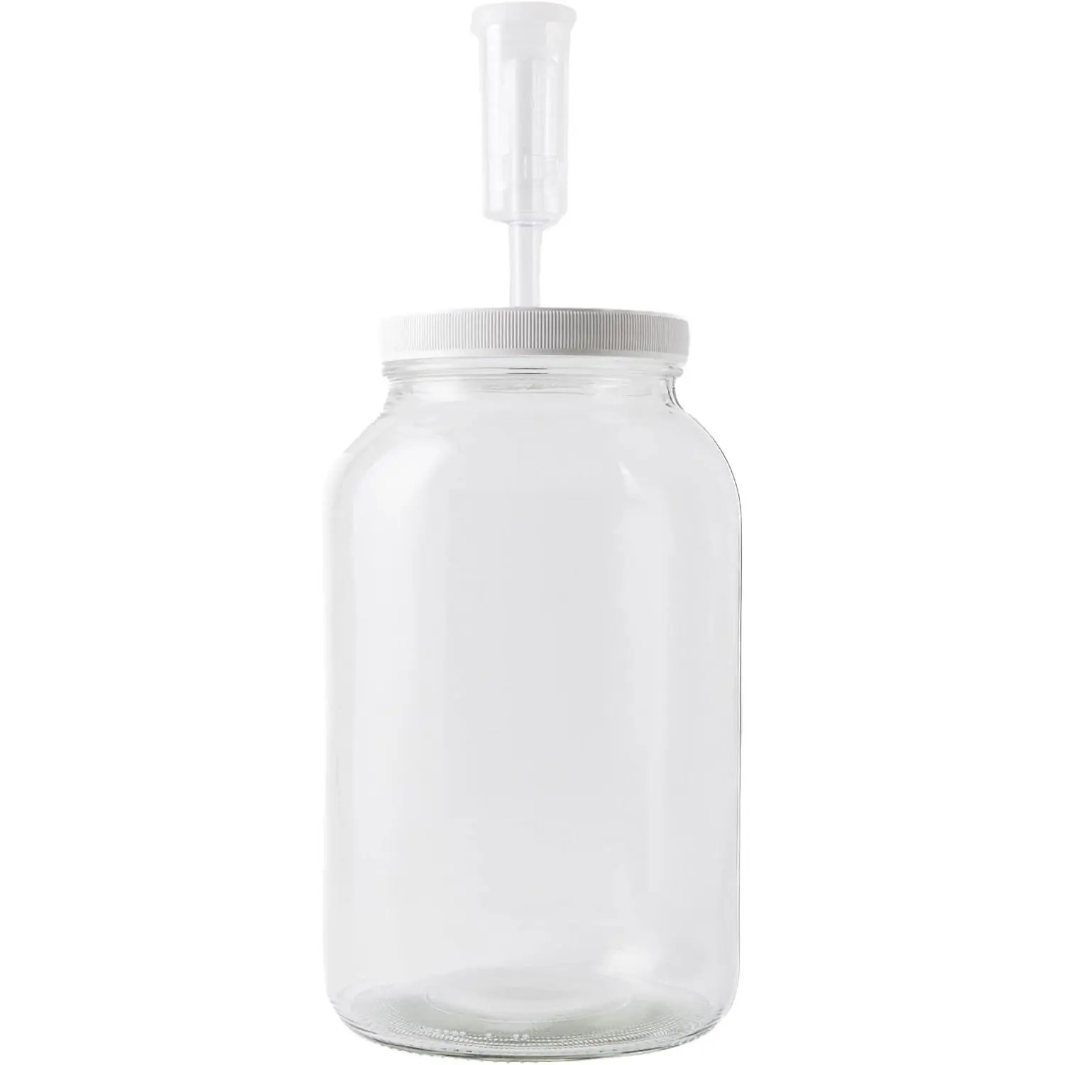 1 Gallon Mason Jar Wide Mouth & Twin Bubble Airlock for Fermentation, Pickling, Brewing & Dry Storage – BPA-Free One Gallon Glass Jar with Lid