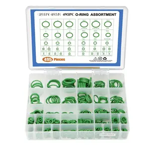 495 count SAE Metric O Ring Kit with O-Ring Pick & Installation Tools Rubber Washer Orings for A/C Professional Plumbing Automotive(Green Green)
