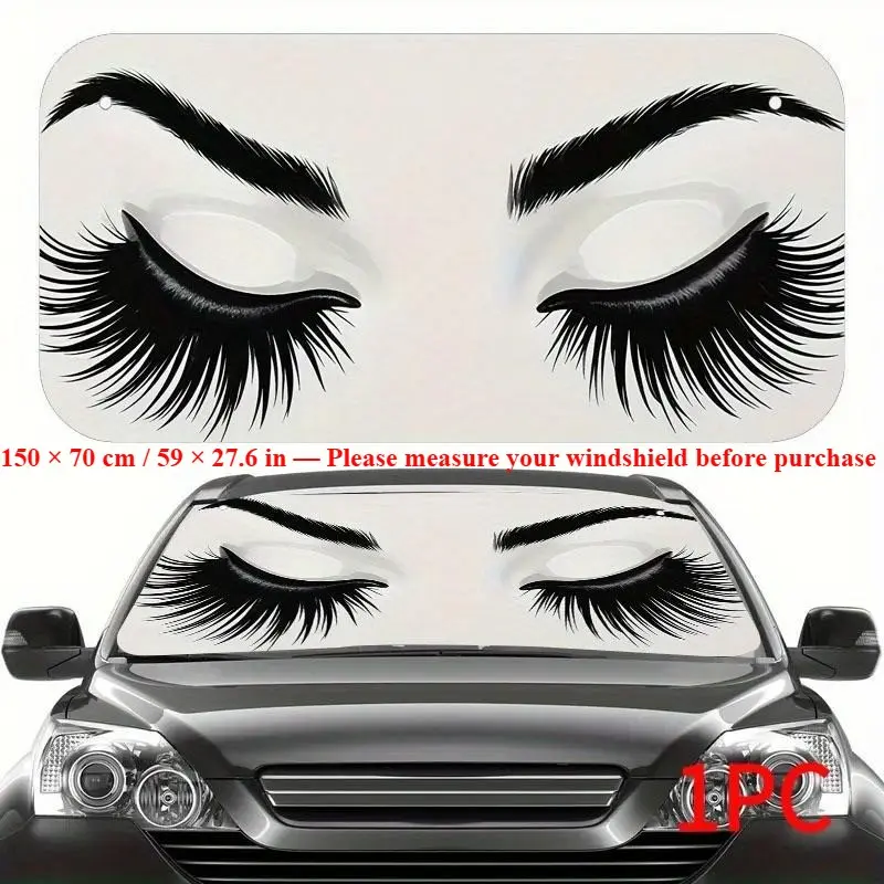 Car Windshield Sunshade, Foldable UV Protection Cover, Heat Reflective, Fits Most Cars, Suvs, Off-Road Vehicles, Fun Car Accessory