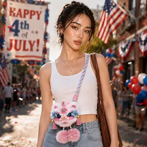 Blue Lion Totem Tote Bag, Independence Day Festival Accessory, Handheld or Crossbody, Fits most cell phones, Earbuds, Keys, Lipstick