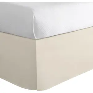 ’s Home Classic Tailored Bed Skirt Dust Ruffle, Cotton, 14" Drop Length, Full, Buttercream