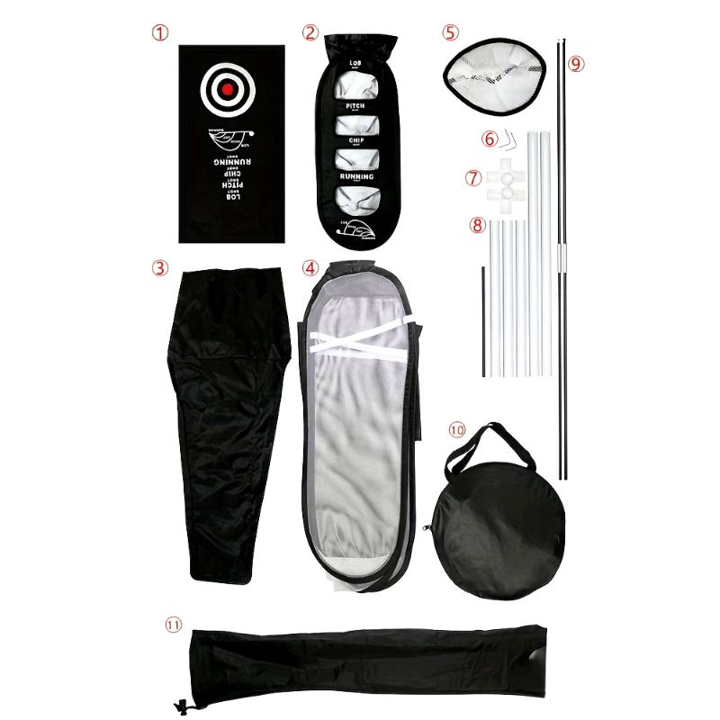 [Golf Swing Trainer] Portable Golf Swing Trainer Net | Indoor/Outdoor Practice Net with Impact Hitting Detection, Polyester, Durable Frame Design | Includes Tension Rope and Carrying Bag, Swing Accuracy Improvement