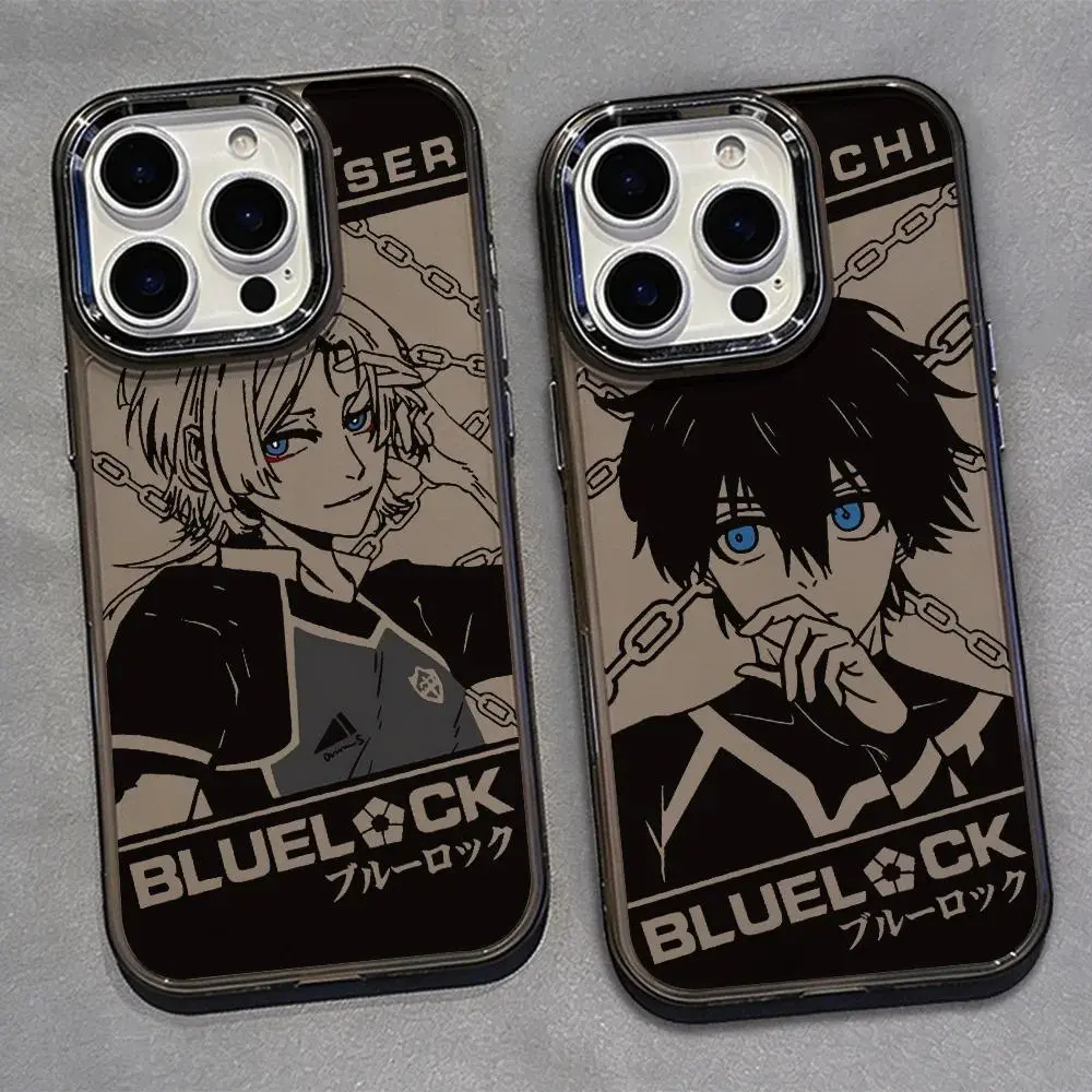 Blue Lock Anime Football Art Phone Case - Elegant, Hyperrealism Glam, Transparent TPU Silicone Soft Cover for iPhone 17,16e,16,15,14,13,12,11,Mini,Pro,Max,X,XR,XS Max,8,7,Air,Plus Mobile Accessory
