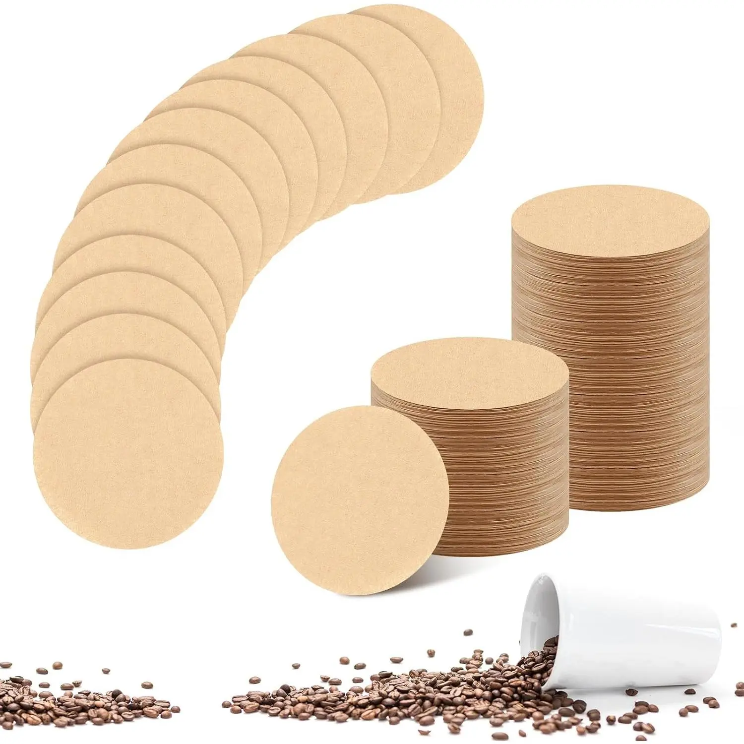 400 count  Coffee Filter Paper, 2.5in Unbleached  Round Coffee Filter Coffee Accessories Compatible with Aeropress Coffee Makers