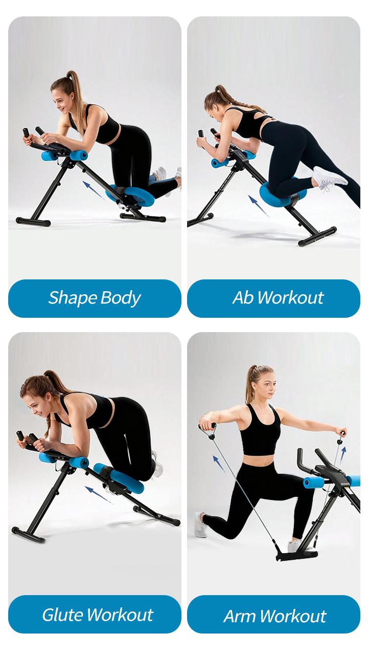 Adjustable Foldable Ab Machine - Home Core Training System with Ergonomic Knee Support, Stable Abdominal Exercise Equipment for Targeted Core Workouts, Portable & Space-Saving Abdominal Trainer for Home Gym, Perfect for Building Abdominal Muscles, Enhanci