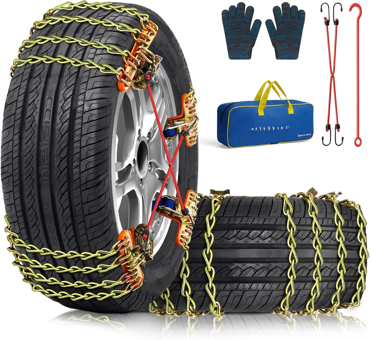 Snow Tire Chains  Car SUV Pickup Trucks, Universal Car Snow Chains, Snow Traction  Tires,   Tire Width 195 205 215 220 225 235 240 245 255 265