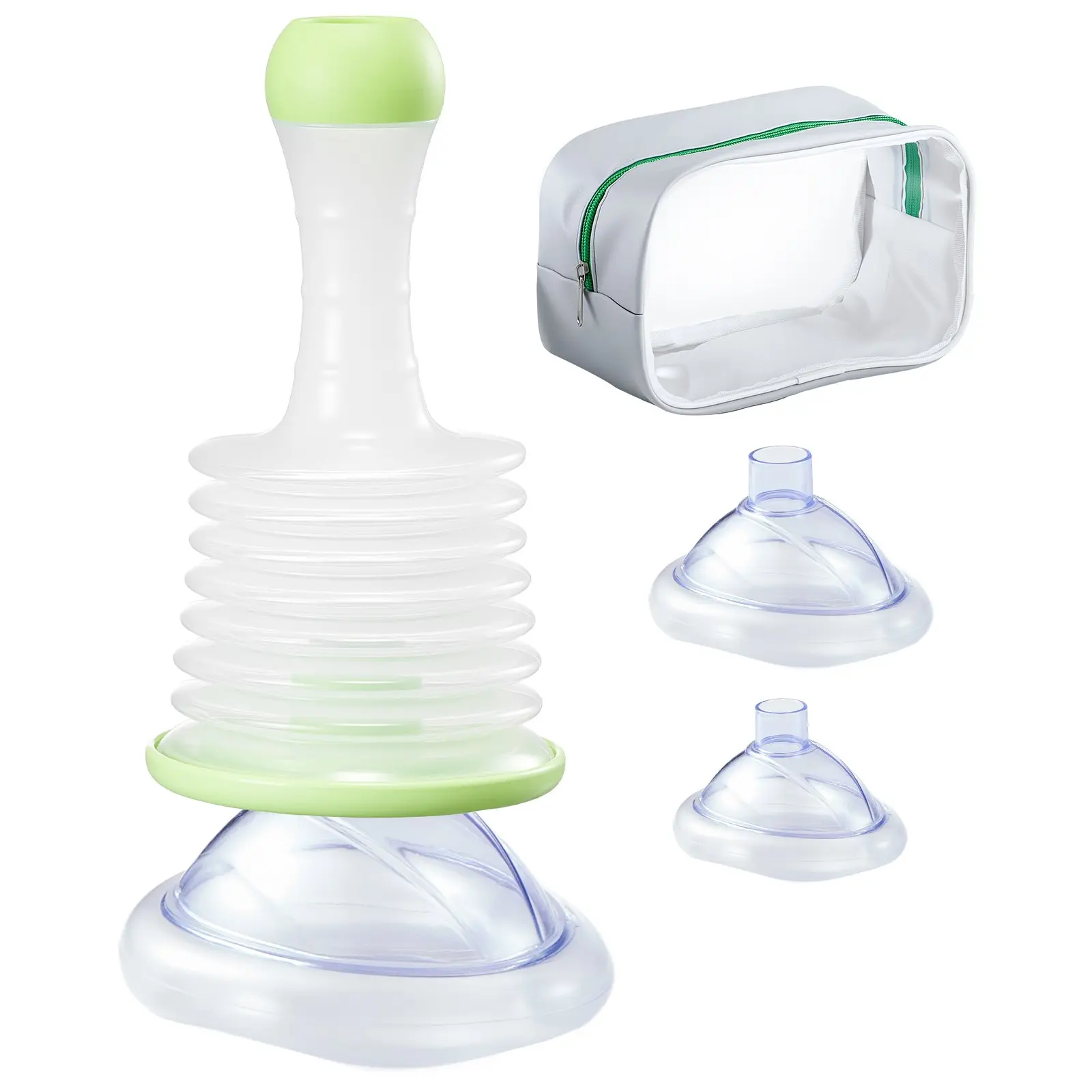 【DealsForYouDays】VEVOR Choking Rescue Device, Portable Airway Clear Anti Choking Suction Device with 3 Multi-size Masks and 1 Storage Bag, First Aid Kit for Removing Blocked Objects, for Home, School, Travel