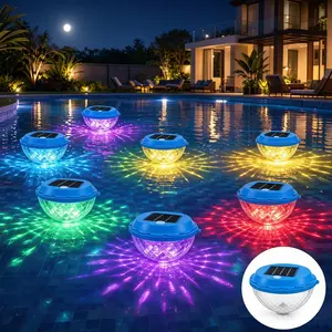 Solar Powered Floating Pool Light, LED Night Light, Automatic Charging & Lighting, Color Changing Pool Light, Garden & Patio Atmosphere decorative light, Not high-power main lighting fixture