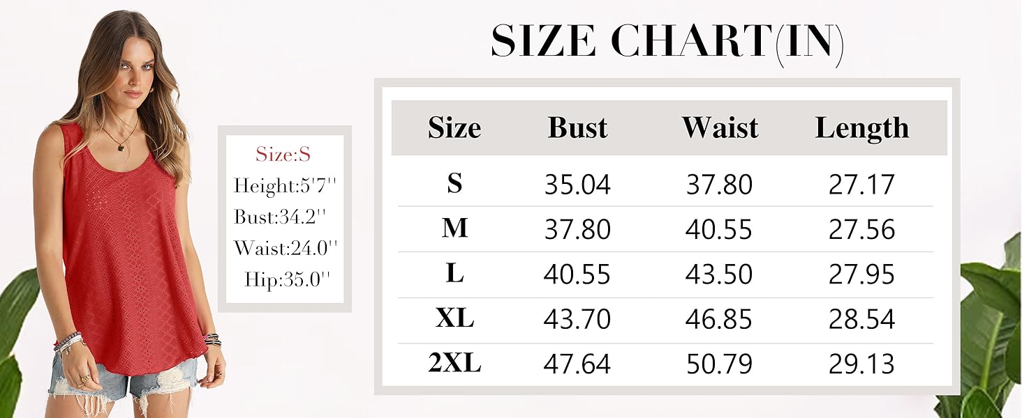 WIHOLL Womens Tank Tops Sleeveless Eyelet Embroidery Scoop Neck Loose Fit Casual Summer Flowy #Springtok Outdoorfun Floral WIHOLL Womens Tank Tops Sleeveless Eyelet Embroidery Scoop Neck Loose Fit Casual Summer Flowy #Springtok Outdoorfun Floral